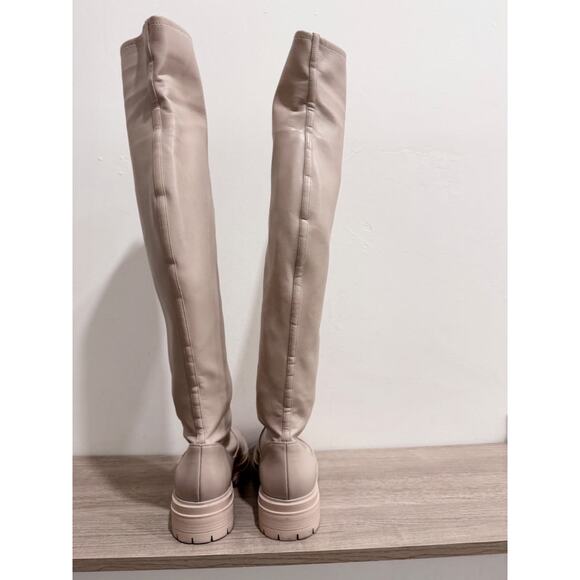 Gianvito Rossi Marsden 20 Faux Leather Over-the-Knee Boots Cream Women's EU 40 - Picture 5 of 7